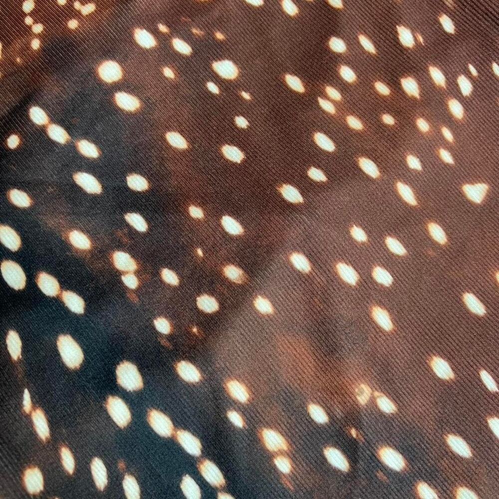 Brown Long Sleeve Animal Print Top Women's Small - Picture 4 of 6
